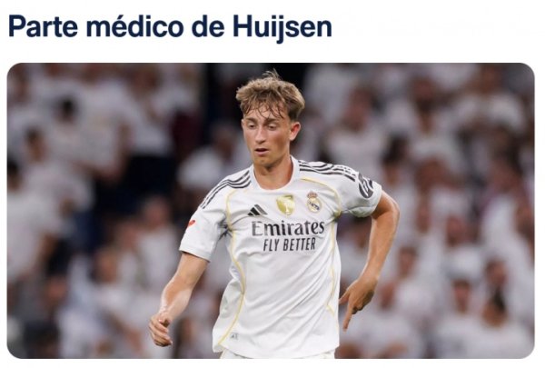 预计伤缺1-2周！官方：皇马后场球员赫伊森左腿比目鱼肌负伤